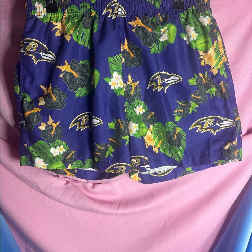 NFL Team Apparel Purple Floral Shorts